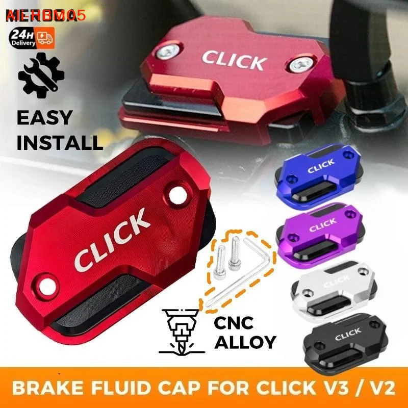 (HB05)Front Brake Fluid Cap Cover For Click V2 V3 Click 160 CNC Alloy Oil Reservoir Brake Master Cap