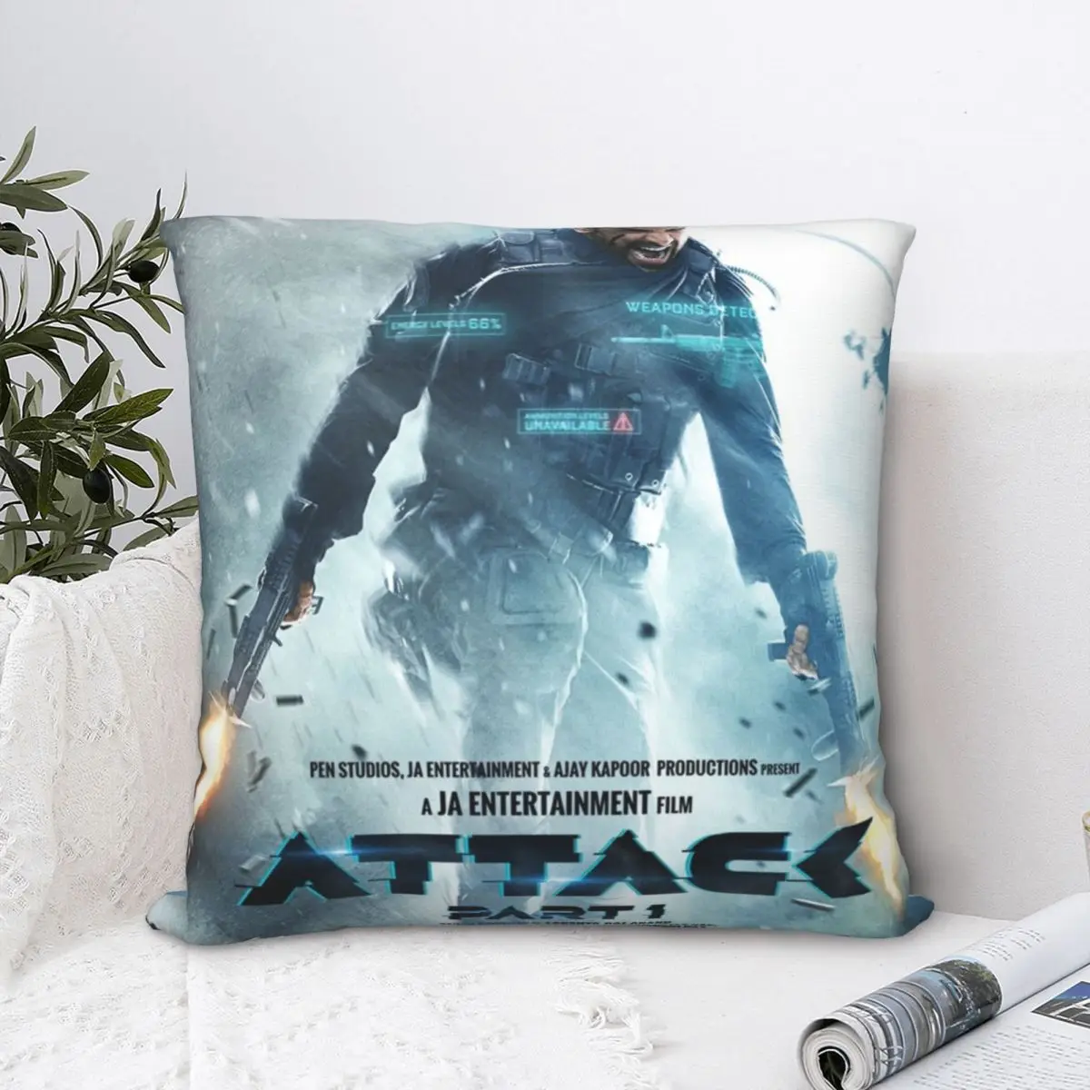 

Attack (2022) Movie Square Pillowcase Polyester Pillow Cover Velvet Cushion Zip Decorative Comfort Throw Pillow For Home Sofa