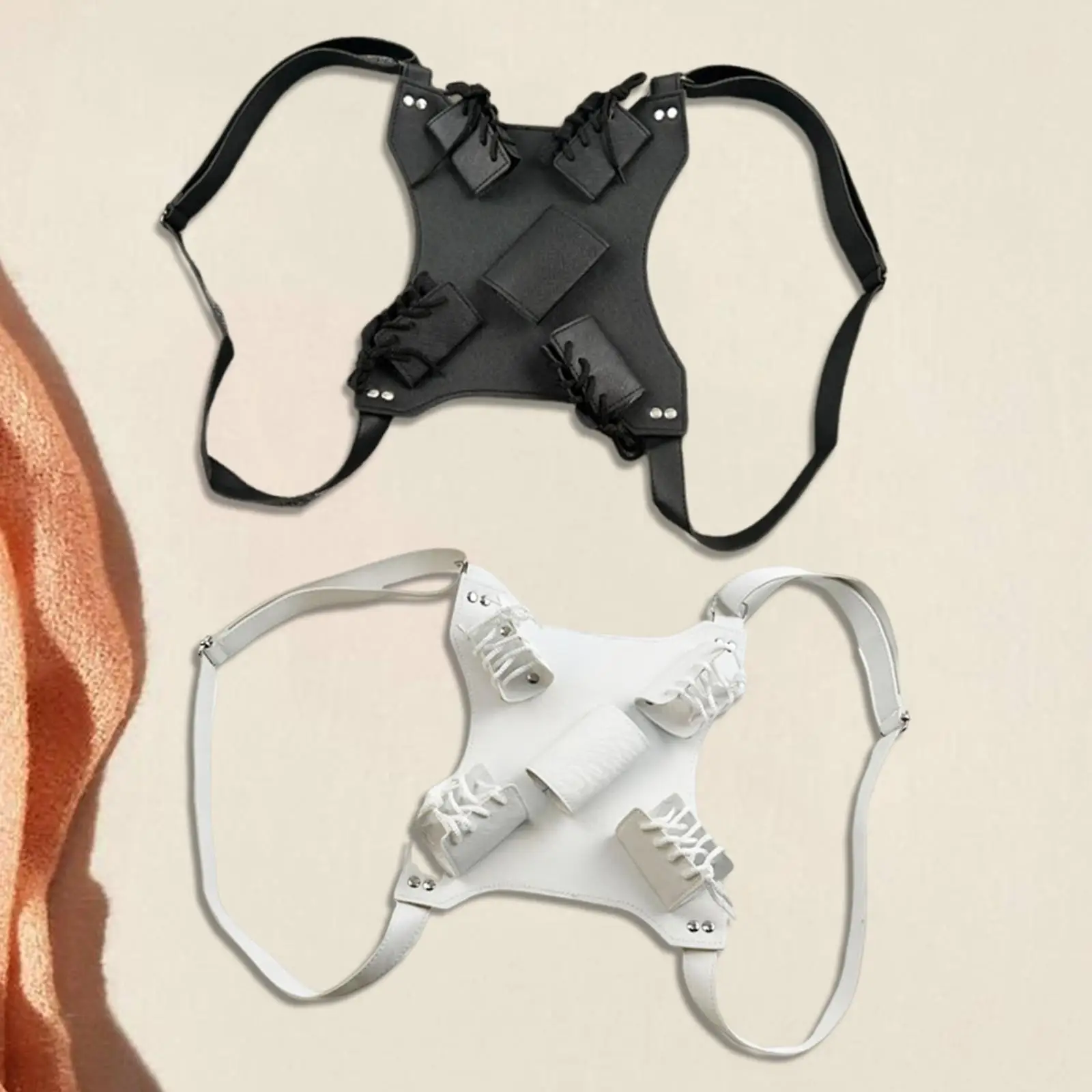 Doppeltes Messergeschirr aus PU-Leder, kompakte Schulterpanzerung, Kinderkostüm-Requisite für Halloween-Verkleidung
