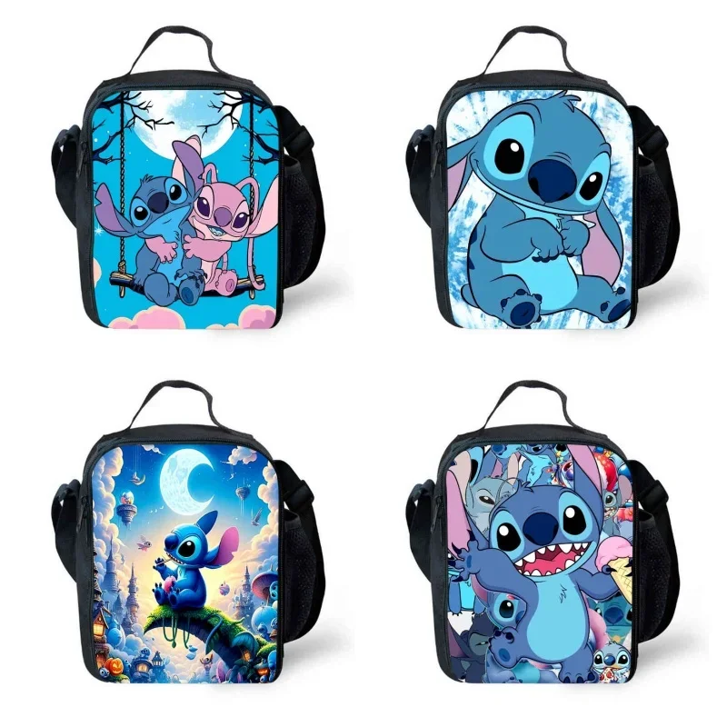 Stitch Lunch bags for Child,Cartoon School Picnic Bags for Girls Boys,Large Kids Insulation Cooler Bags for Aged 4-10 years