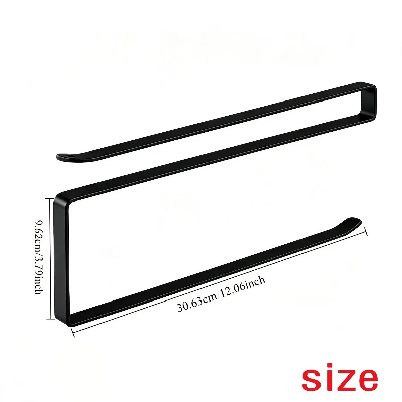 1pc No-Drill Paper Towel Holder, Wall-Mounted Roll Holder, Under-Cabinet Storage Rack for Kitchen, Bathroom, Living Room, Towel Rack, Plastic Organizer