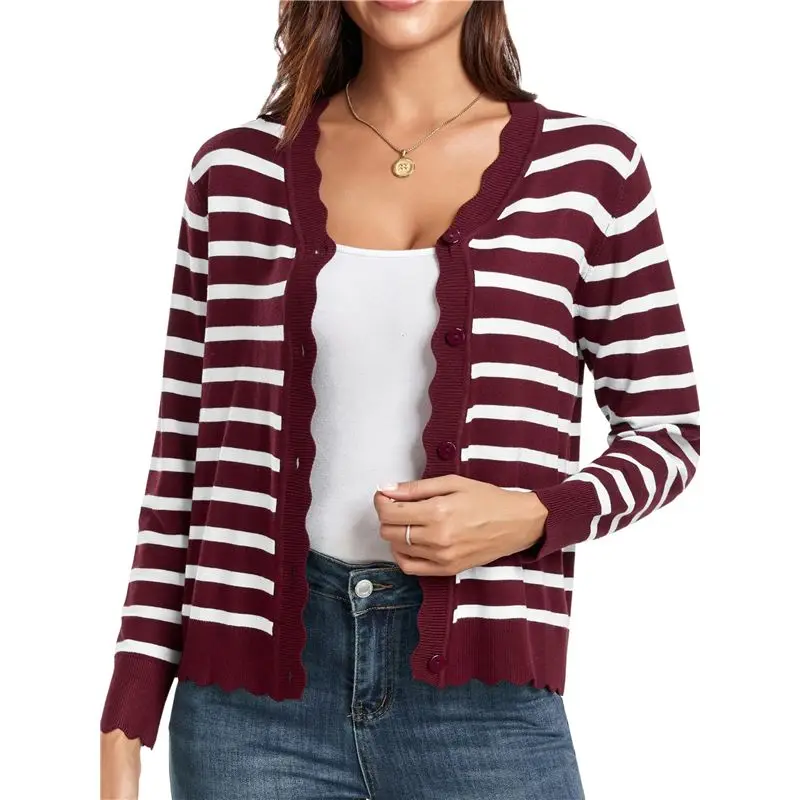 【HOT-SELLING!】Women Cardigan Sweaters Long Sleeve Casual Light-Weight Button Down V-Neck Fall Sweater