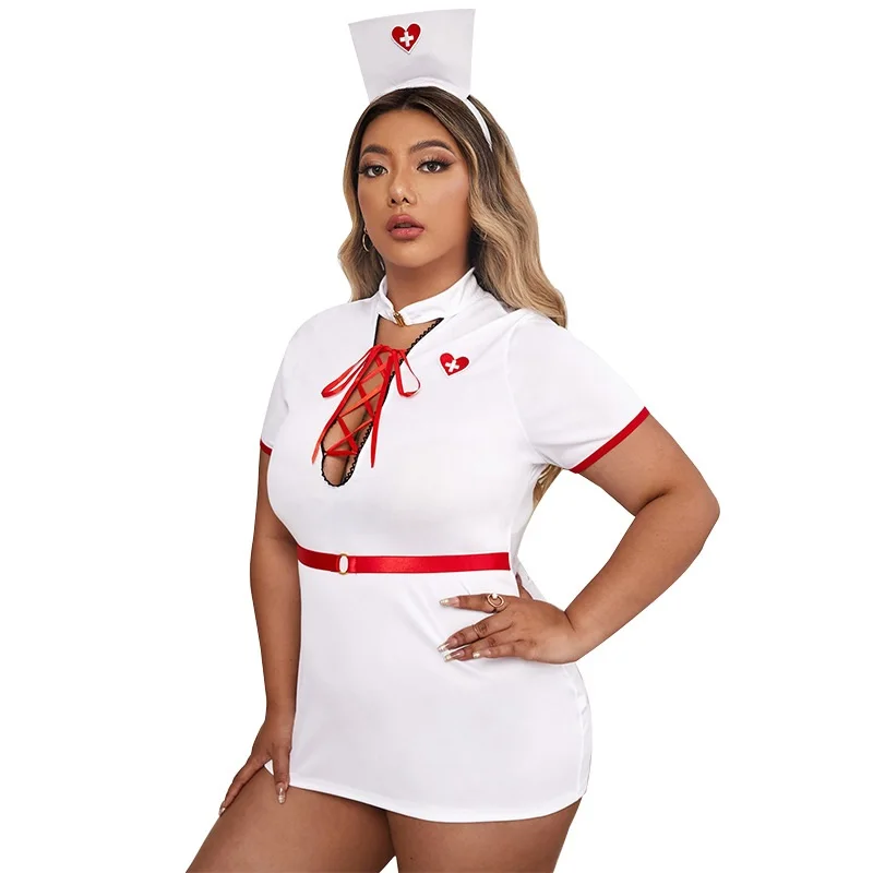 Wholesale Women\'s Plus Size Cosplay Nurse Uniform Adult Lady Large Size Roleplay Doctor Lingerie Dress Special Fliter Costumes