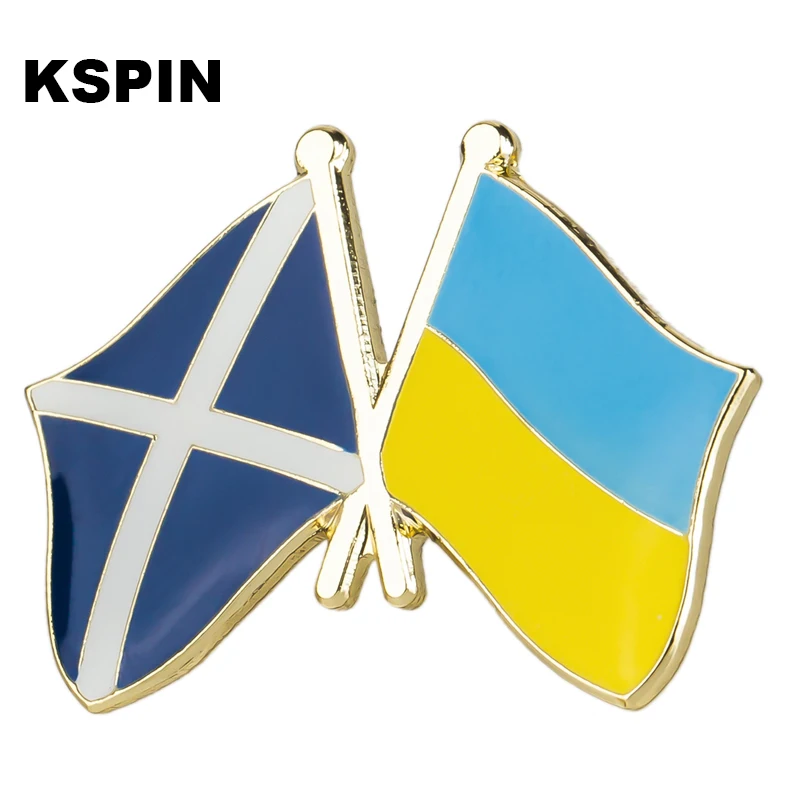 Scotland Ukraine Friendship Flag Laple Pin Badge Brooch European Friendship United Kingdom Scotland Ireland Wales Belgium France