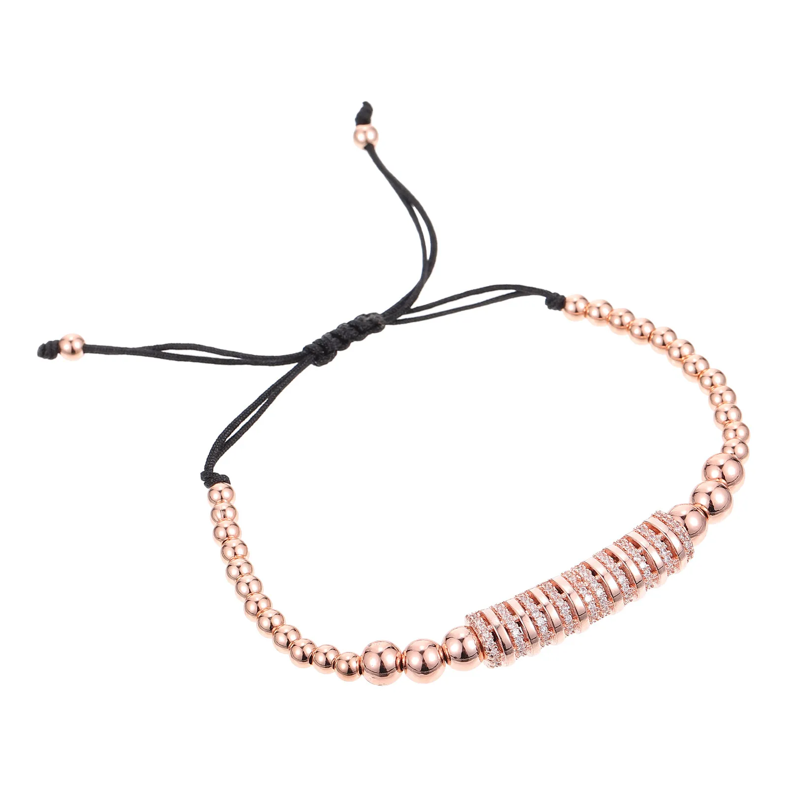 1Pcs Classic Chic Wrist Band Fine Workmanship Copper Beads Bracelet Comfortable Hand Jewelry Gift for Wedding Bridal Birthday