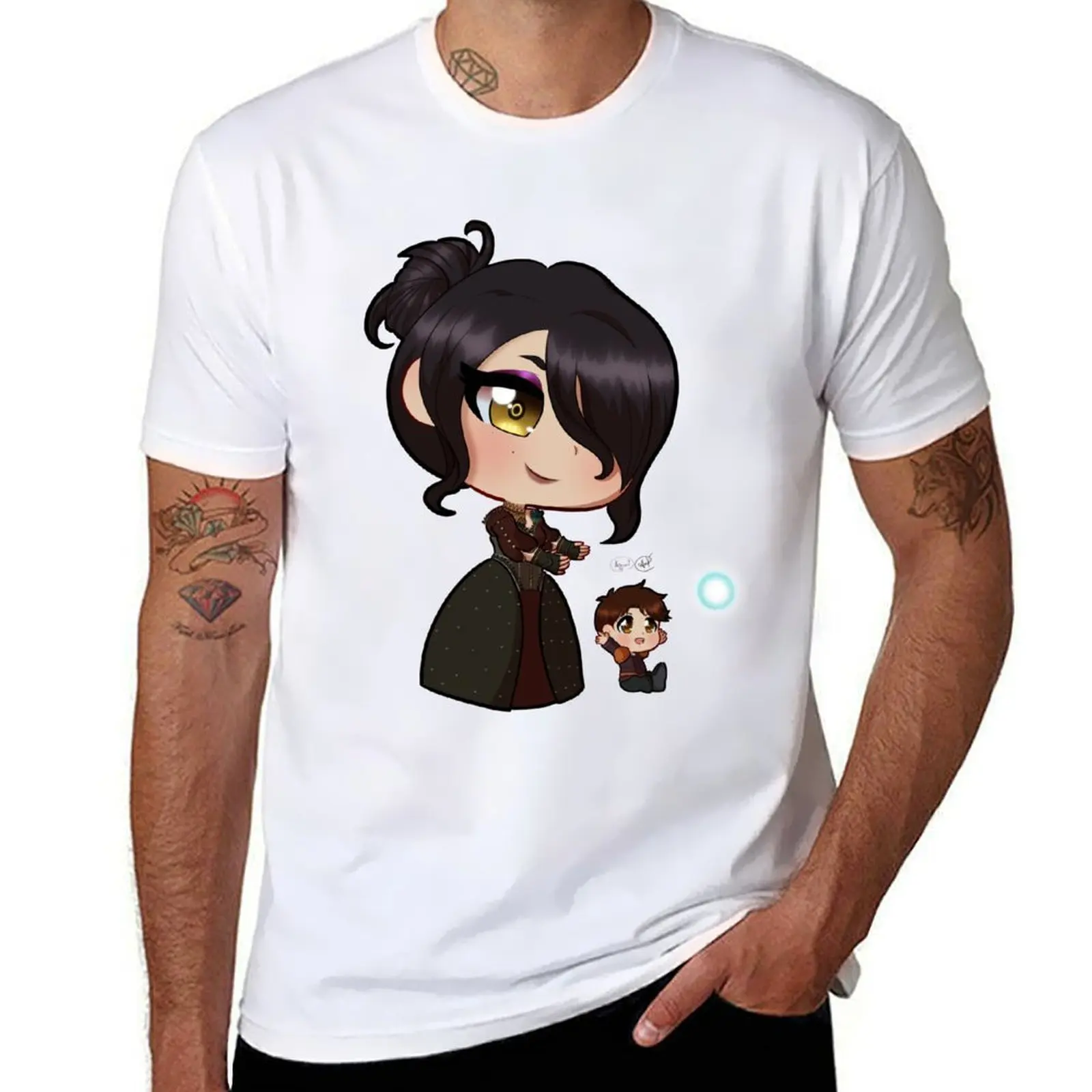 

Chibi Morrigan and Kieran T-Shirt t shirt man plain anime tshirt T-Shirt