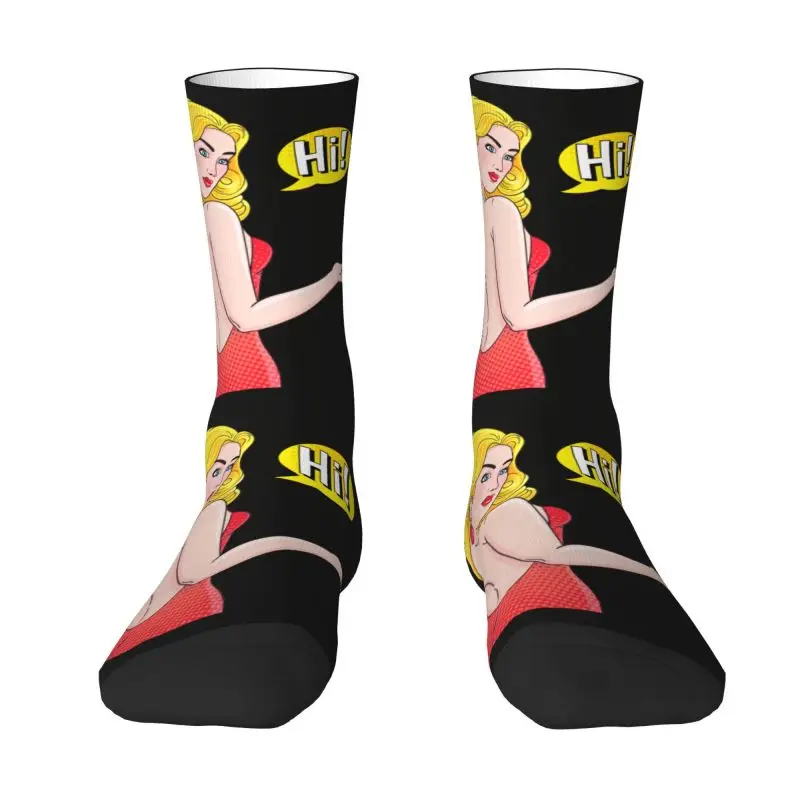 

Cool Pop Art Sexy Lady Girl Socks Men Women Warm 3D Print Football Sports Socks