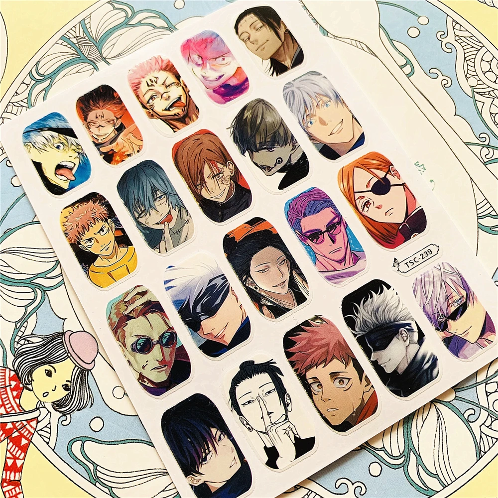 TSC-356 Japanese hot blooded anime cartoon characters 3D Back glue Nail Art Stickers Decals Sliders Nail ornament decoration