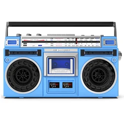 Boombox-REPRODUCTOR DE CASETE de Radio, grabadora AM/FM -SW1/SW2, transmisión inalámbrica, ranuras USB/Micro SD, convierte casetes a USB