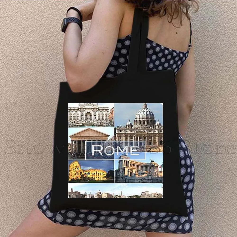 تشياو بيلا بولونيا إيطاليا السفر الفن سينك تيرا فلورنسا إيطاليا الهدايا حقيبة يد نسائية الكتف المتسوق قماش حمل حقيبة #3