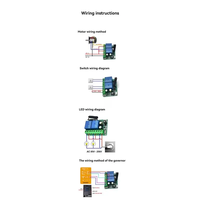 【Big deal】AC85-265V 2-Channel 433Mhz Wireless Remote Control Switch Wide-Voltage Controller For Garage Door Curtain Light