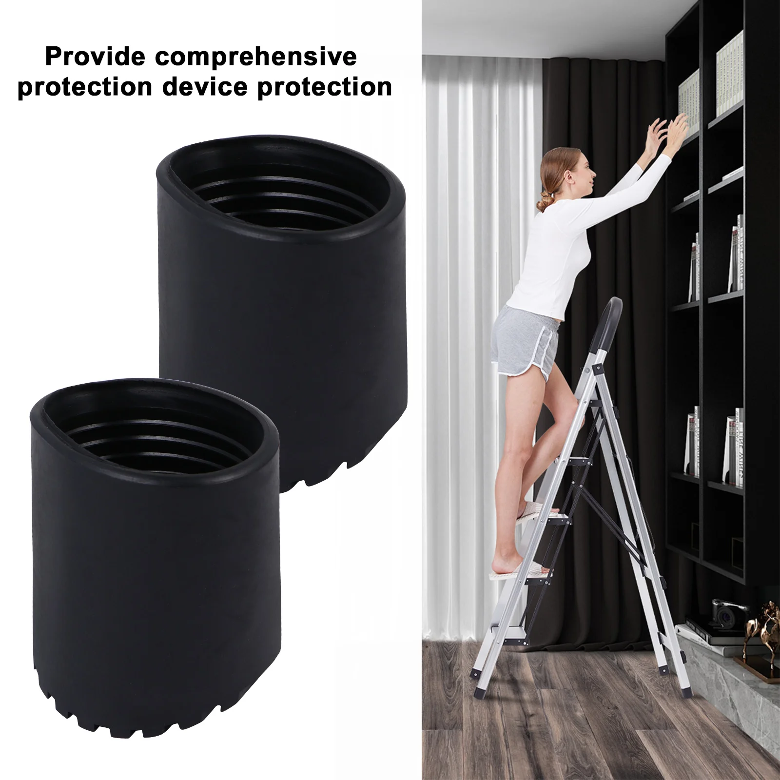 4 Pcs Foot Extension Ladder Folding Mat Cushion Leg Multifunction Protectors for Chairs Round Rubber Non Slips Feet