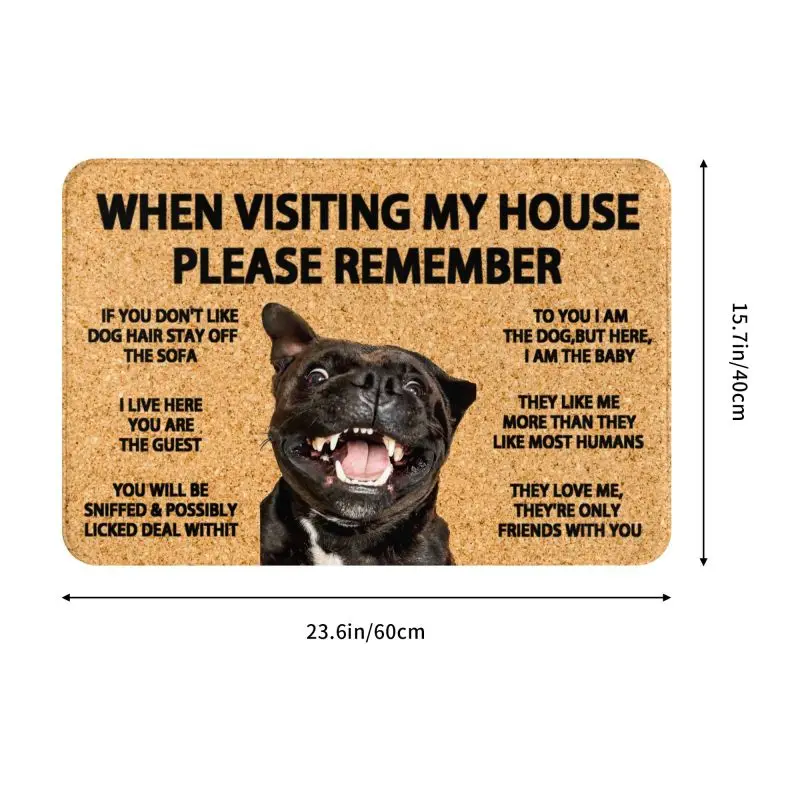 Please Remember Staffordshire Bull Terrier Doormat Mat Anti-Slip Kitchen Bath Garage Living Room Entrance Rug Carpet 40*60cm