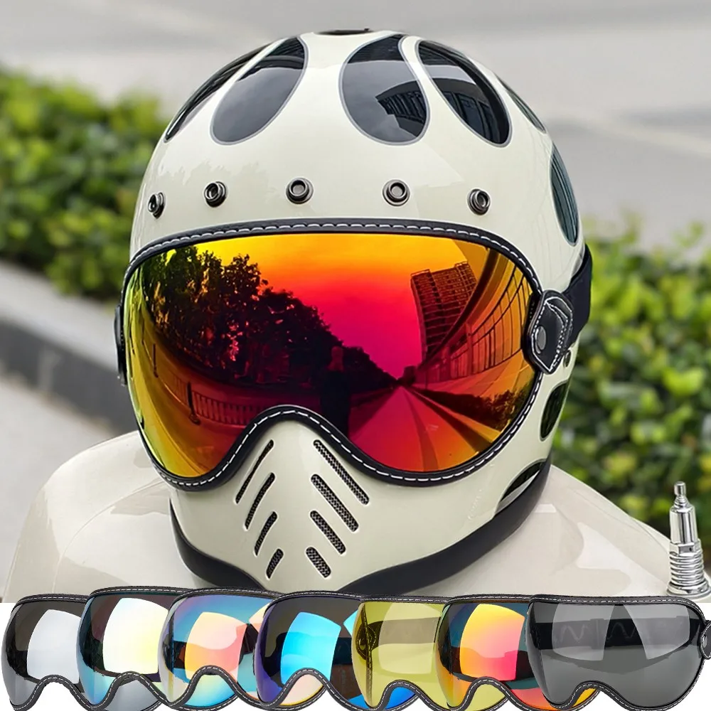 Visiera per motociclista retrò per BELL TT&CO Moto2 Moto3 Casco Visiera a bolla Fuori di guida Protezione UV Occhiali per casco a faccia aperta
