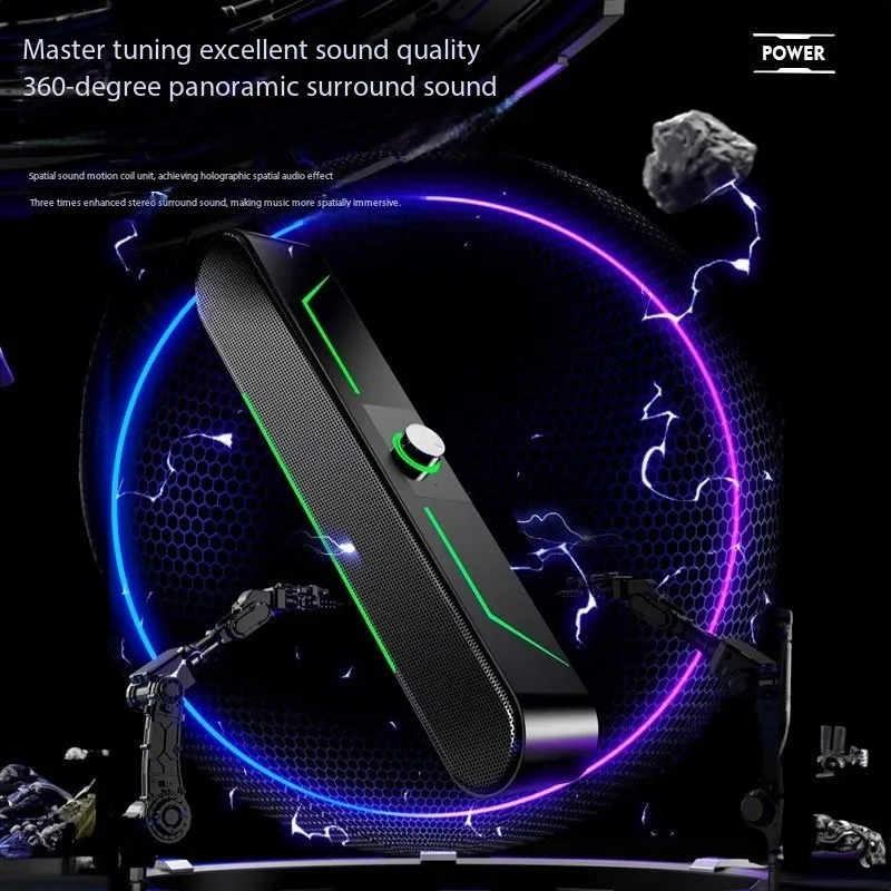 PC-Soundbar, kabelgebunden/kabellos, Bluetooth-Lautsprecher, 4D-USB-betriebene Soundbar für TV, PC, Laptop, Gaming, Heimkino, Surround-Audiosystem