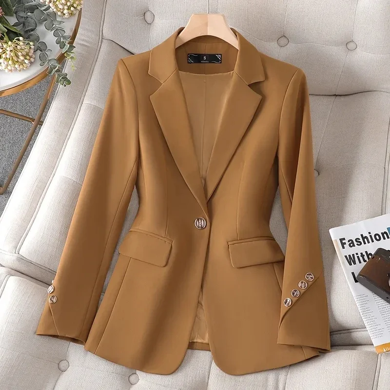 

Women's Blazer 2023 Fashion Autumn New Korean Single Button Business Work Coat Female Suit Casual Office Lady Blazers Outerwear