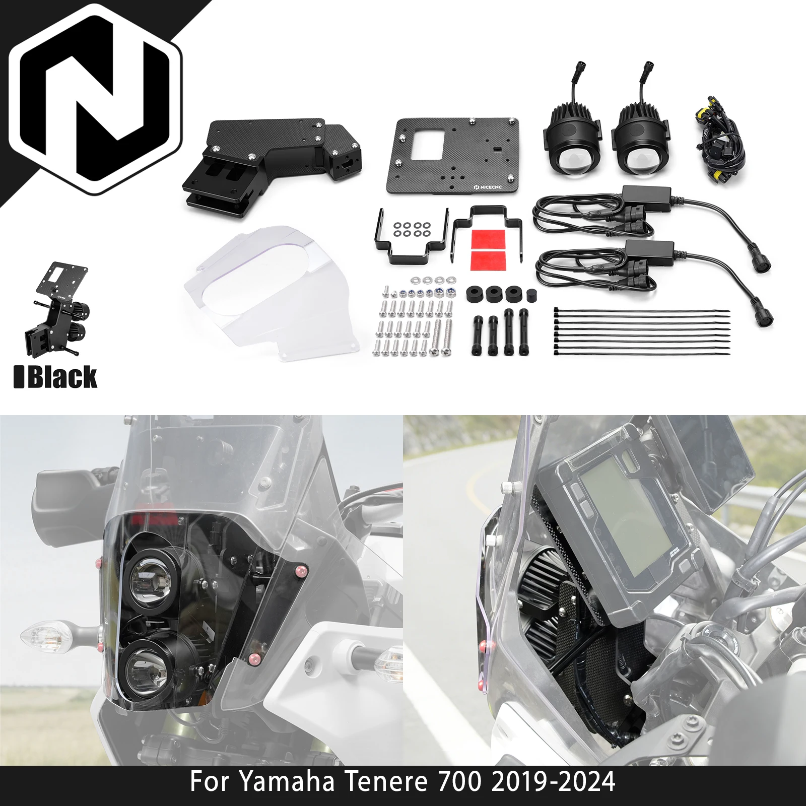NICECNC Adjustable Rally Kit For Yamaha Tenere 700 T700 2019-2024 Tenere 700 2024 2023 2022 2021 2020 Tenere 700 Accessories