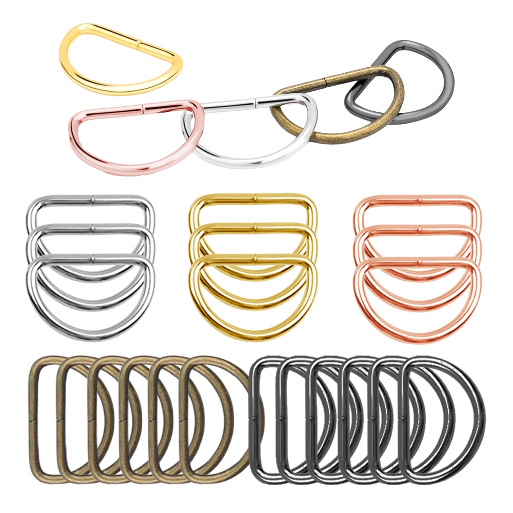 30/50pcs D-shaped metal ring alloy multi-functional buckle,suitable for DIY crafts,wedding,pet collars,keychains,bag accessories