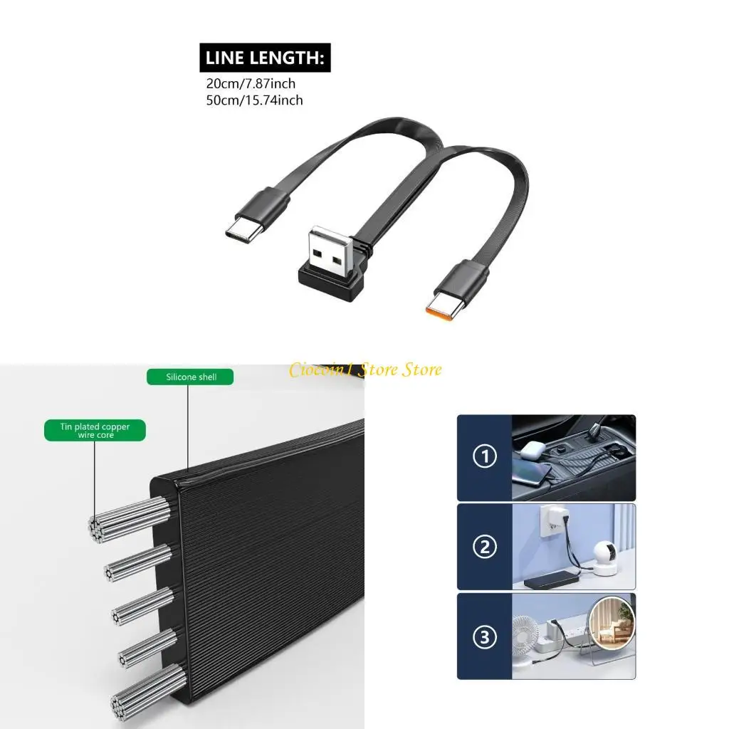 

A3PC Multi USB C Cable 2 in 1 Multiple Type C Charging Cable 65W Double Splitter USB C Silicone Cable USB A to Double USB C Port
