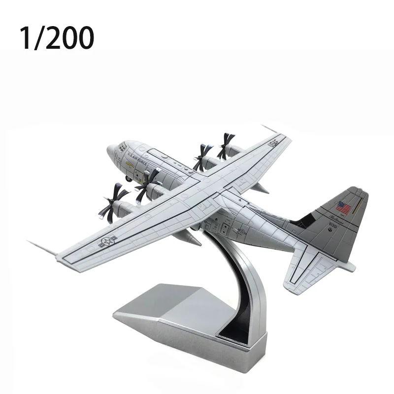 

1:200 Scale USAF C-130J Super Hercules transport aircraft Model and Display Stand Collectible Gifts C130 Alloy Airplane Model