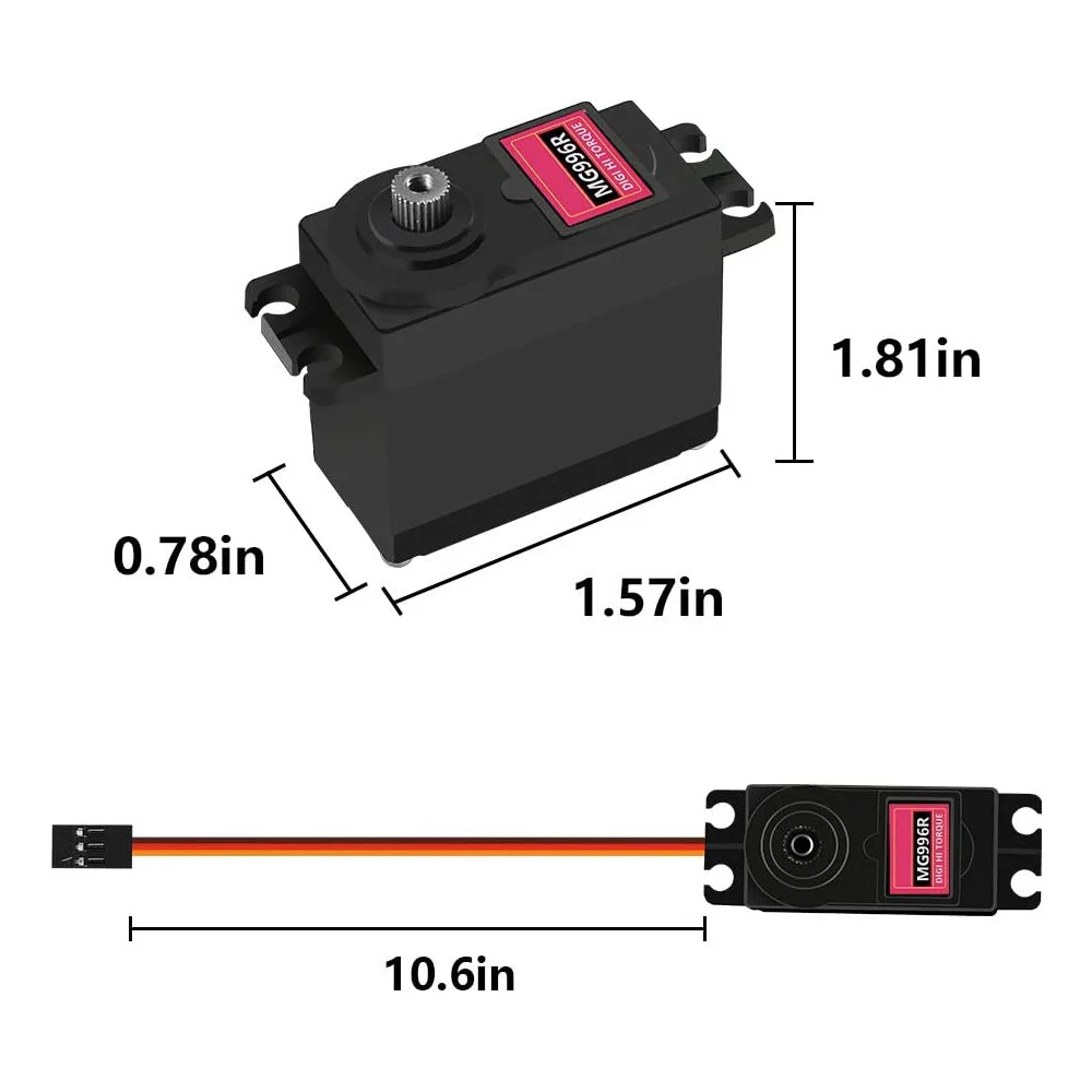 High Torque MG996R 4.8-6.0V Digital Servo with Metal Gear for Futaba JR 1/8 1/10 RC Car Helicopter Robot Boat Arduino UNO DIY