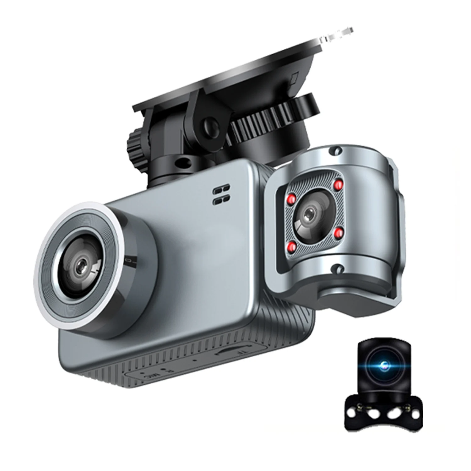 

Foreign trade all-smart chip 4K driving recorder with 3 lenses (2+1), front 3840*2160P/interior 1280*720P/rear 1280*720P