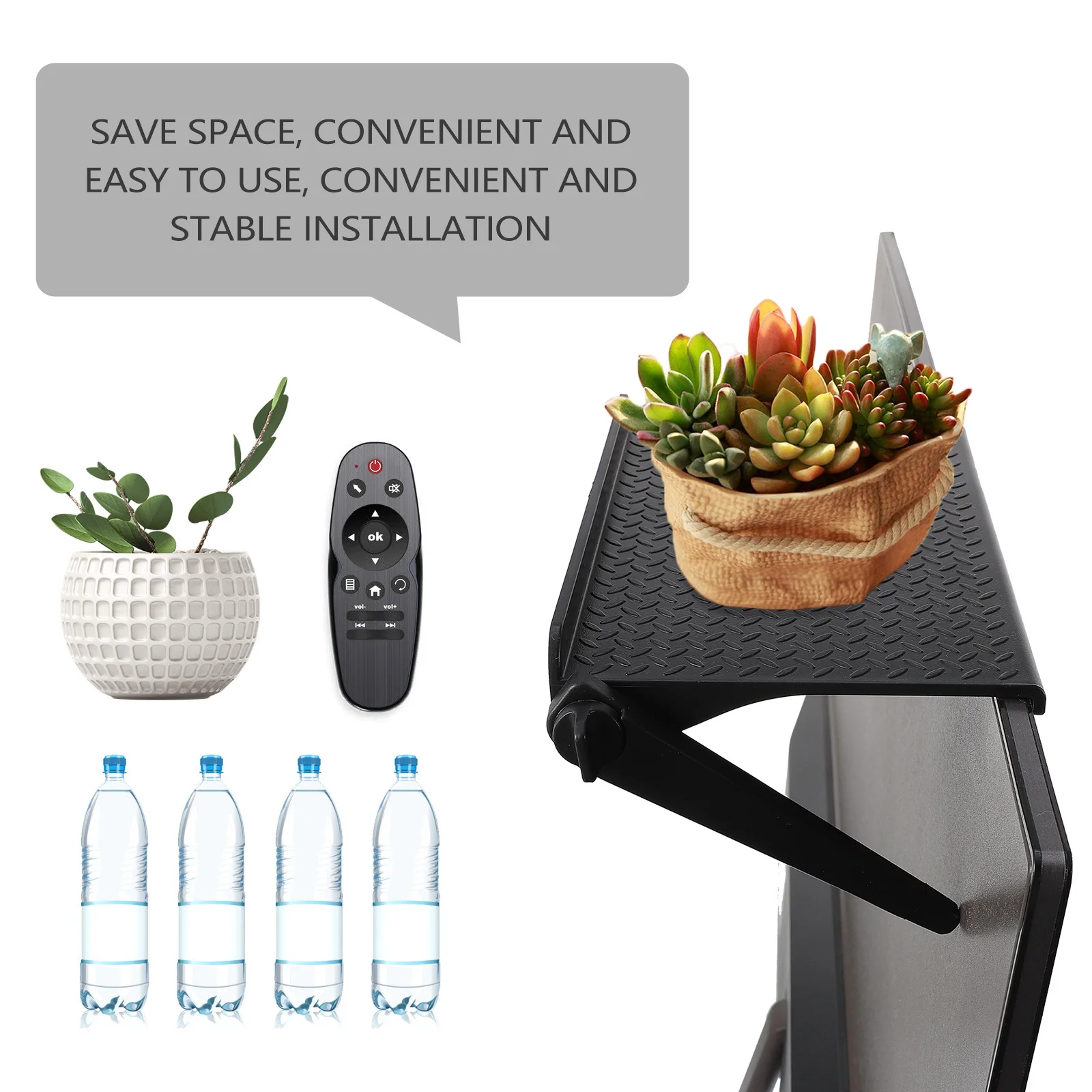 

Stable Load-Bearing Screen Storage Shelf Computer Monitor Rack Adjustable Bracket Stand No Tools Required Home Tidy Organizer