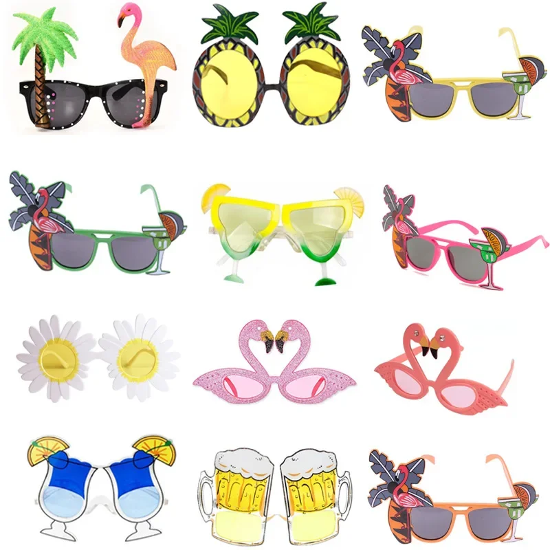 

Funny Hawaiian Party Sunglasses Summer Pool Parties Flamingos Crazy Glasses Tropical Fancy Dress Party Beach Party Decorations