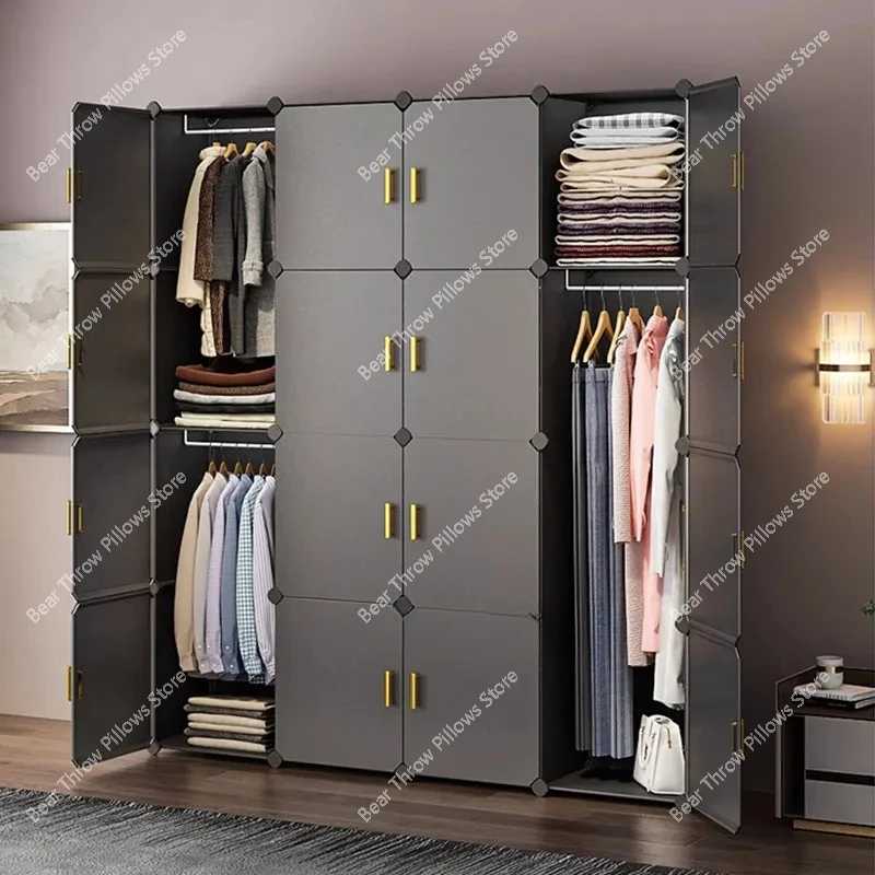 Partitions Nordic Wardrobe Modern Minimalist Clothing Storage Wardrobe Saves Space Bedroom Plastic Guarda Roupa Salon Furniture