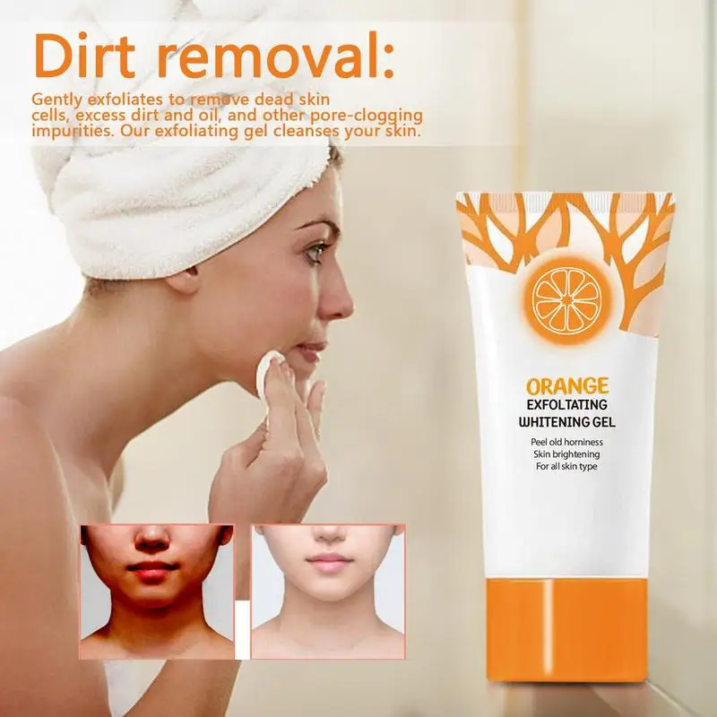 

50g Orange Exfoliateing Gel Brightening Gel Face Dead Skin Remover Gently Exfoliator For All Skin Types Face Moisturizer