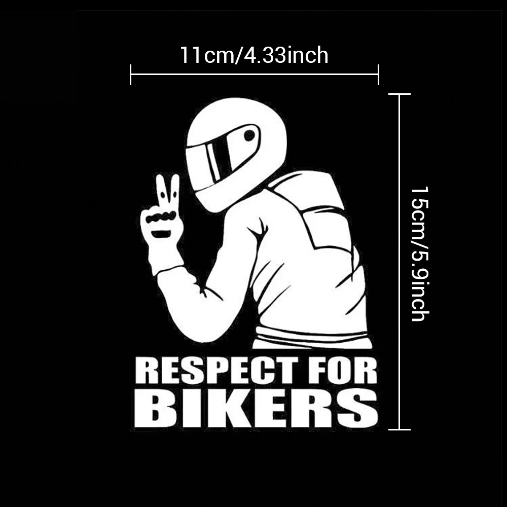 1PC Motorcycle Reflector Sticker Decal Waterproof Reflective Sticker Motorcycle Car Respect for Bikers 3D Decorative Sticker