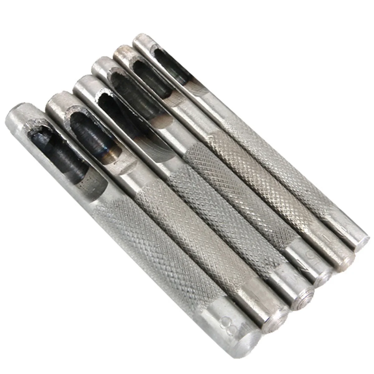 

6Pcs Craft Puncher Hollow Punch Set Durable Carbon Steel Sizes 3mm 4mm 5mm 6mm 7mm 8mm for Belt Handbags Canvas Rubber