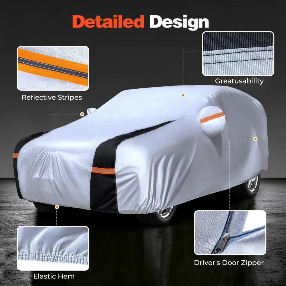 غطاء سيارة خارجي كامل مقاوم للماء للخدمة الشاقة لسيارة Minivan حماية لجميع الأحوال الجوية والمطر والشمس والرياح 1998-2025 نموذج سيدان MPV