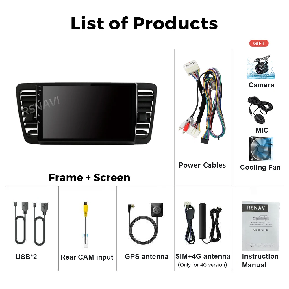 Android 16 For Subaru Outback 3 Legacy 4 2003 - 2009 LHD 2K QLED Android Car Radio Multimedia Video Player GPS Stereo CarPlay 4G