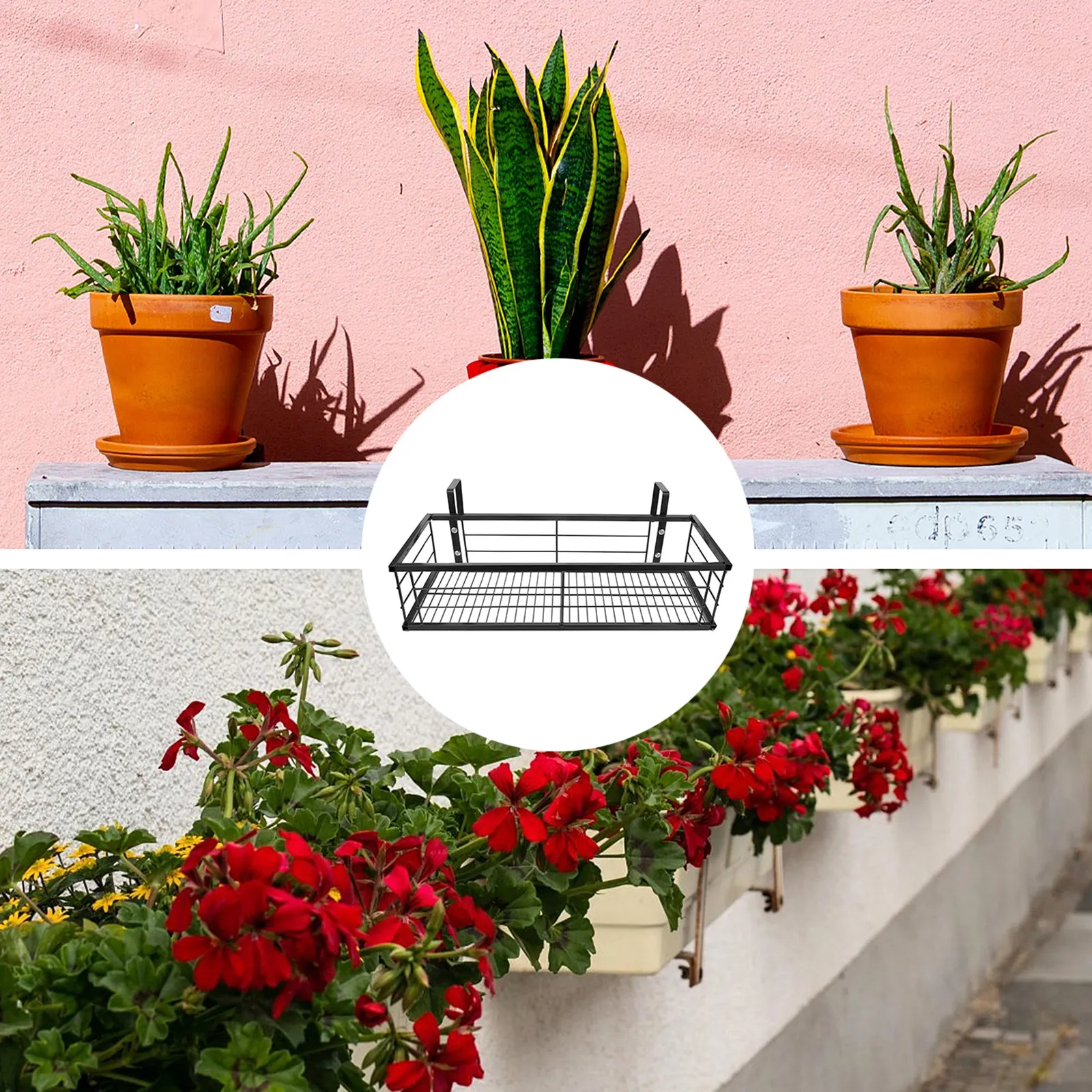 

1 шт. Подвесная подставка для цветочных горшков на балкон, прочная железная стойка для растений, держатель для бонсай, для украшения сада и двора, подставка для цветочных горшков