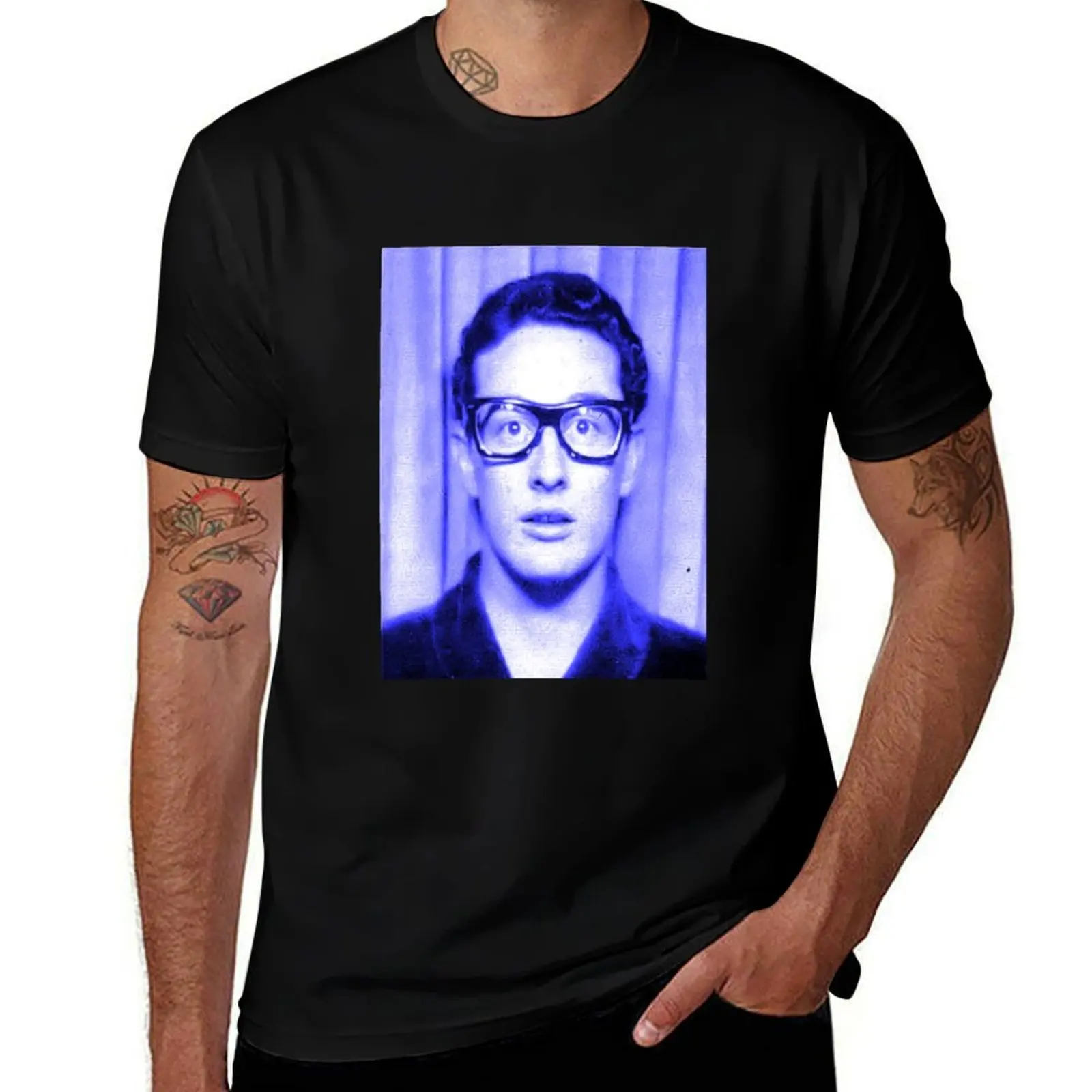 Buddy Holly Photo Booth T-Shirt Large Size Soft Cotton T-Shirt