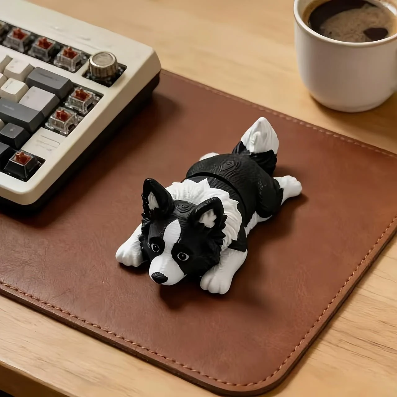 3D Printed Adorable Border Collie Dog Statue, Cute Desktop Decoration, Home Office Decor ，Holiday Gift