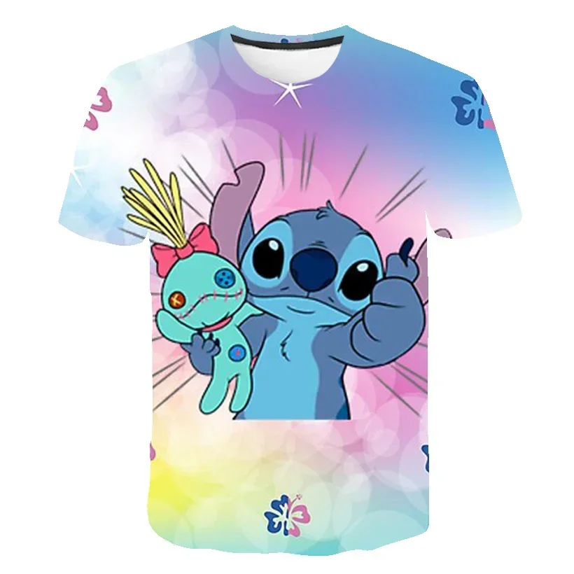 Disney 2024 Summer Short Sleeve O Neck Casual Fashion Clothing Tops Boys T-Shirt 100-6XL Kawaii 3-14 Years Streetwear