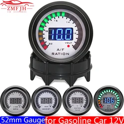 Digital 52MM Auto Car Gauge Turbo Boost BAR PSI Water Temp Oil Temperature Air Fuel Ratio Vacuum VOLT Tachometer Oil Press 12V
