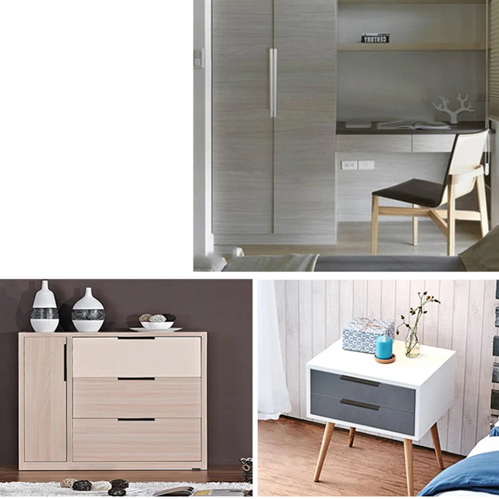 

6Pcs Hidden Cabinet Handles 150mm Minimalist T-Shaped Furniture Pulls Wardrobe Drawer Kitchen Cupboard Handle