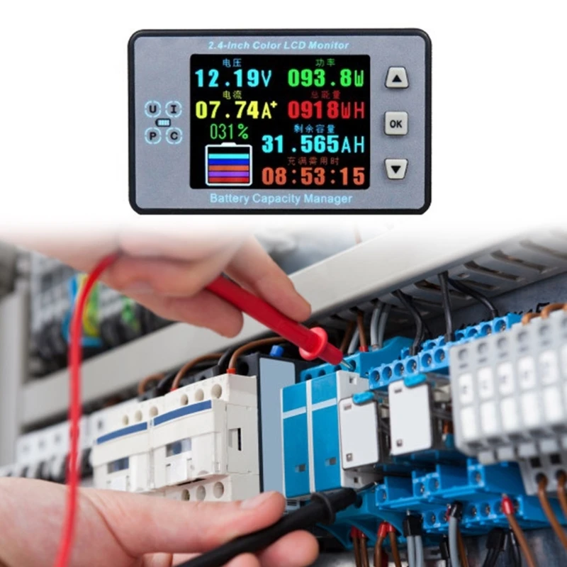 Indikator Kapasitas Baterai 8-100V, Penguji Tegangan Persentase Baterai Lithium Asam Timbal Detektor Kuantitas Listrik Dropship