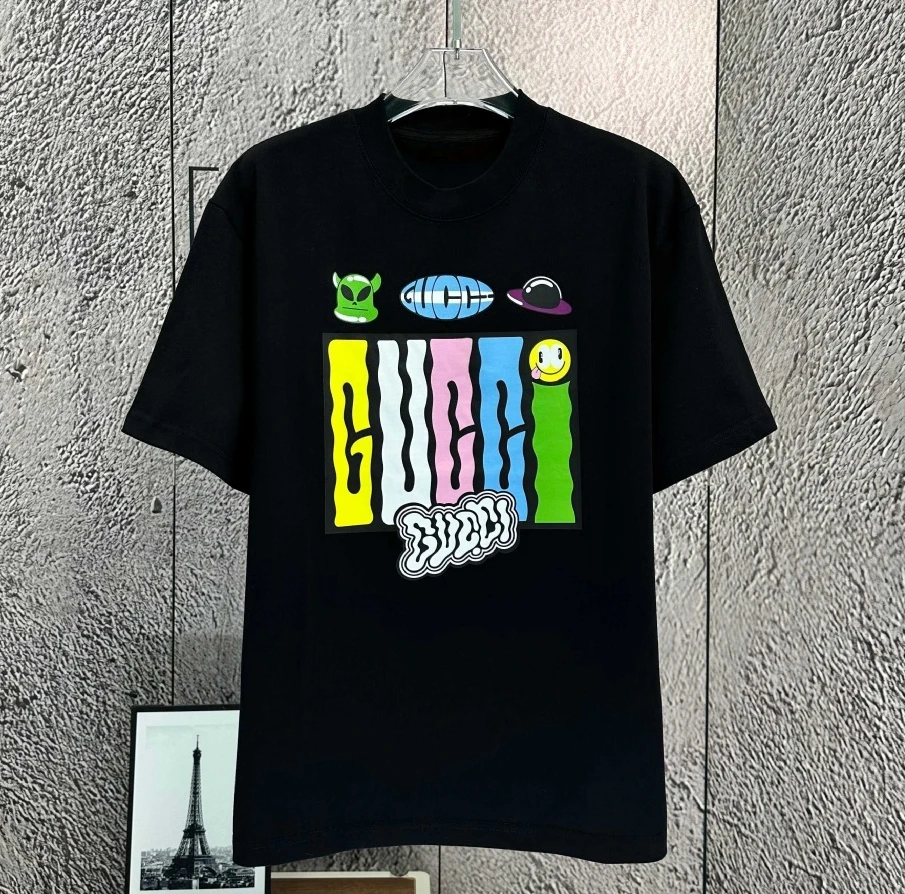 

2025 Summer New Fashion Luxury Cheat Pure Cotton High-quality Graffiti Designer Printing Pattern Unisex Original Vacation