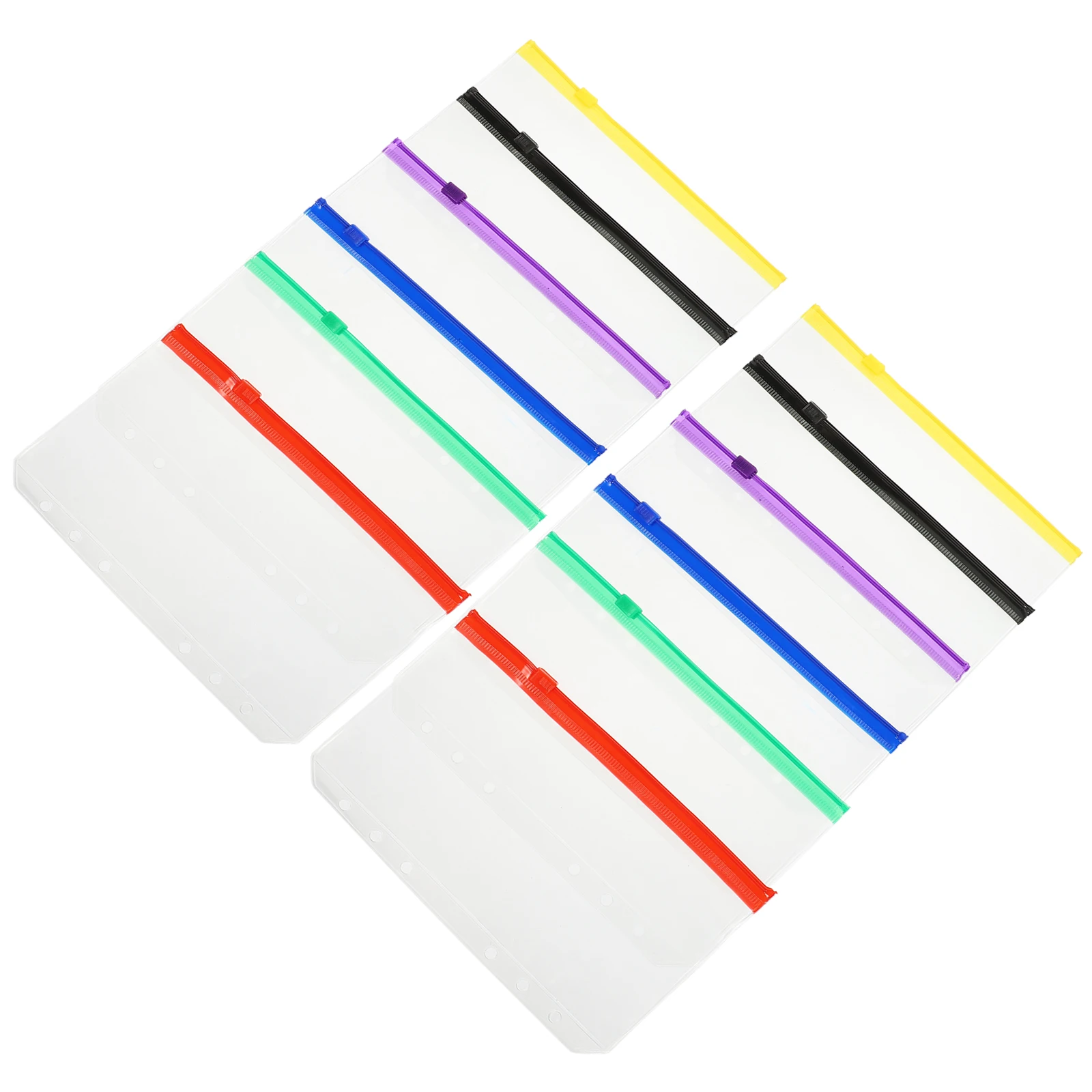 

12 Pcs A6 Loose Leaf Bag Easy to Carry Zip Binder Pocket Notebook Convenient Business Card Zipper Pvc Pouch Clear Window