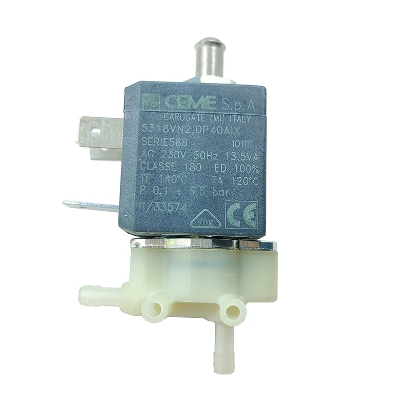 

CEME AC 220V 230V Serie 588 Electric Solenoid Valve Normally Open High Pressure Coffee Machine Steam Hot Water Solenoid Valve
