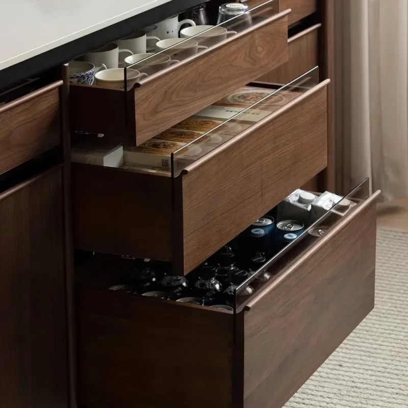 خزانة جانبية لتناول الطعام مصنوعة من الخشب الصلب متعددة الوظائف للمطاعم #3