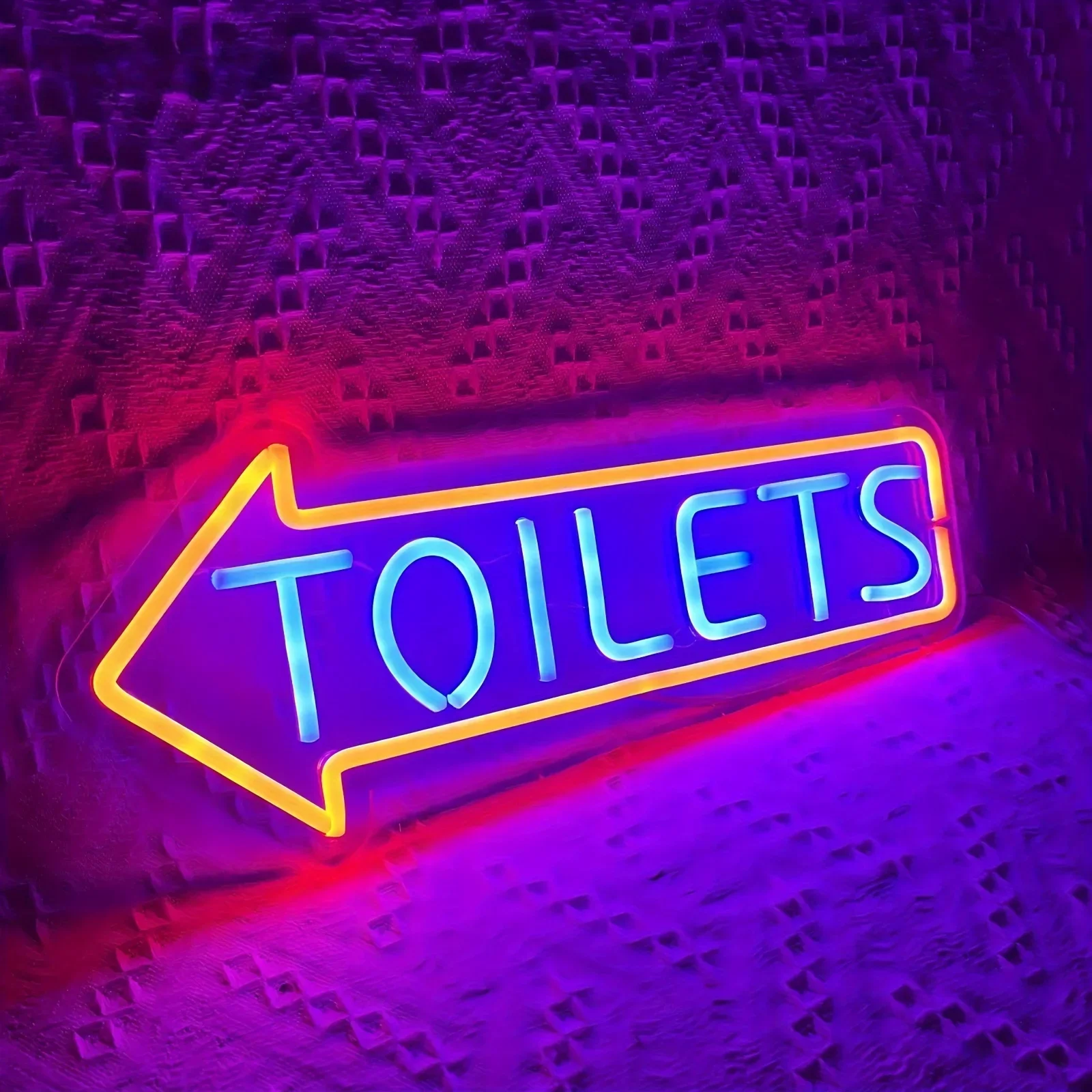 Toilets Arrow Neon Sign,Toilet Entrance Directional Sign For Park Office Mall Store  Led Light Sign, Turn Left/Right Wall Decor