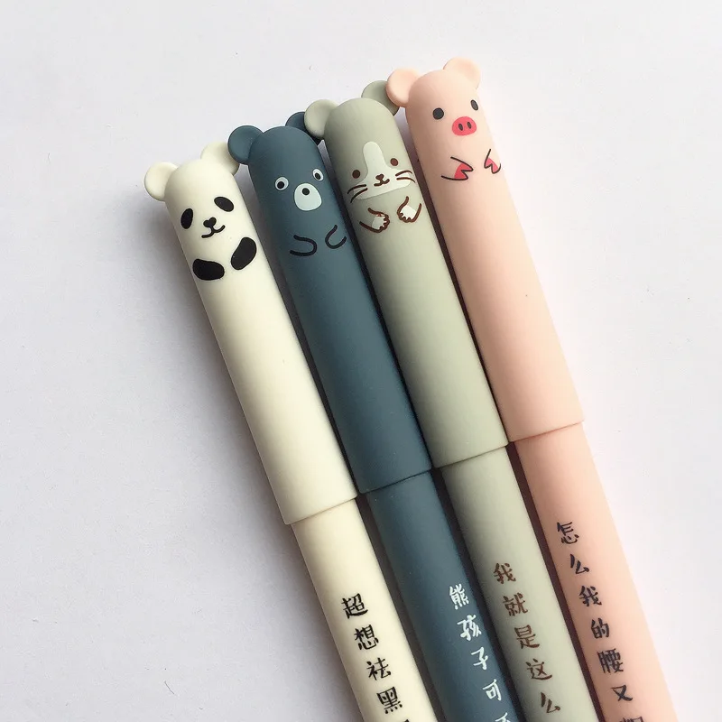 4 pcs/lot Pen Or 10 pcs/lot Refill Panda Pink Mouse Erasable Blue Ink Gel Pen School Office Supply Stationery Papelaria Escolar