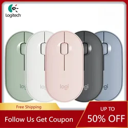 Logitech PEBBLE Laptop Tablet M350 Mouse Wireless Bluetooth Mouse Light and Thin Mute Office Battery Usb Stock Mini Mouse