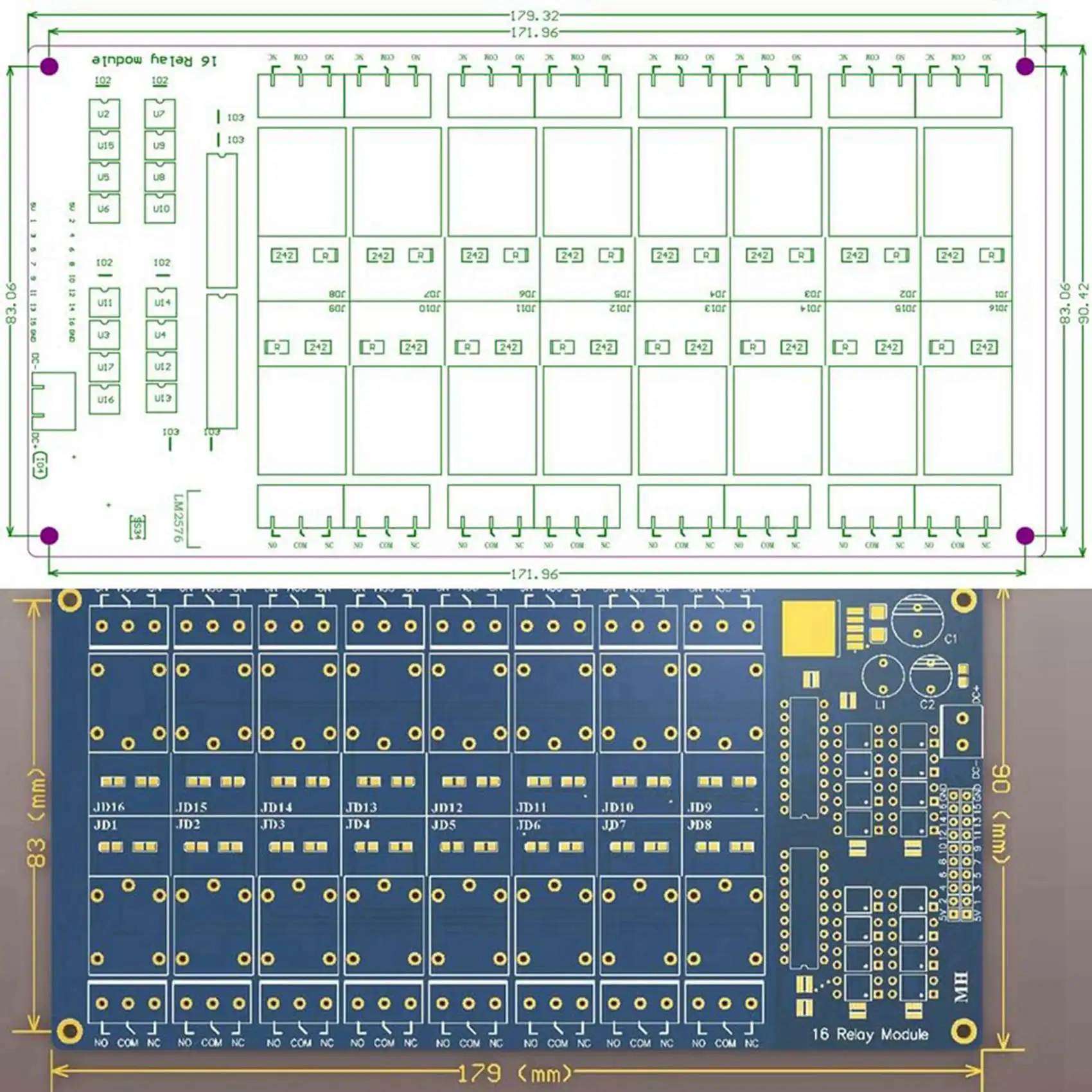 BHBD-2X 16 Channel 12V Relay Module With Optocoupler Low Level Trigger Expansion Board For Raspberry Pi