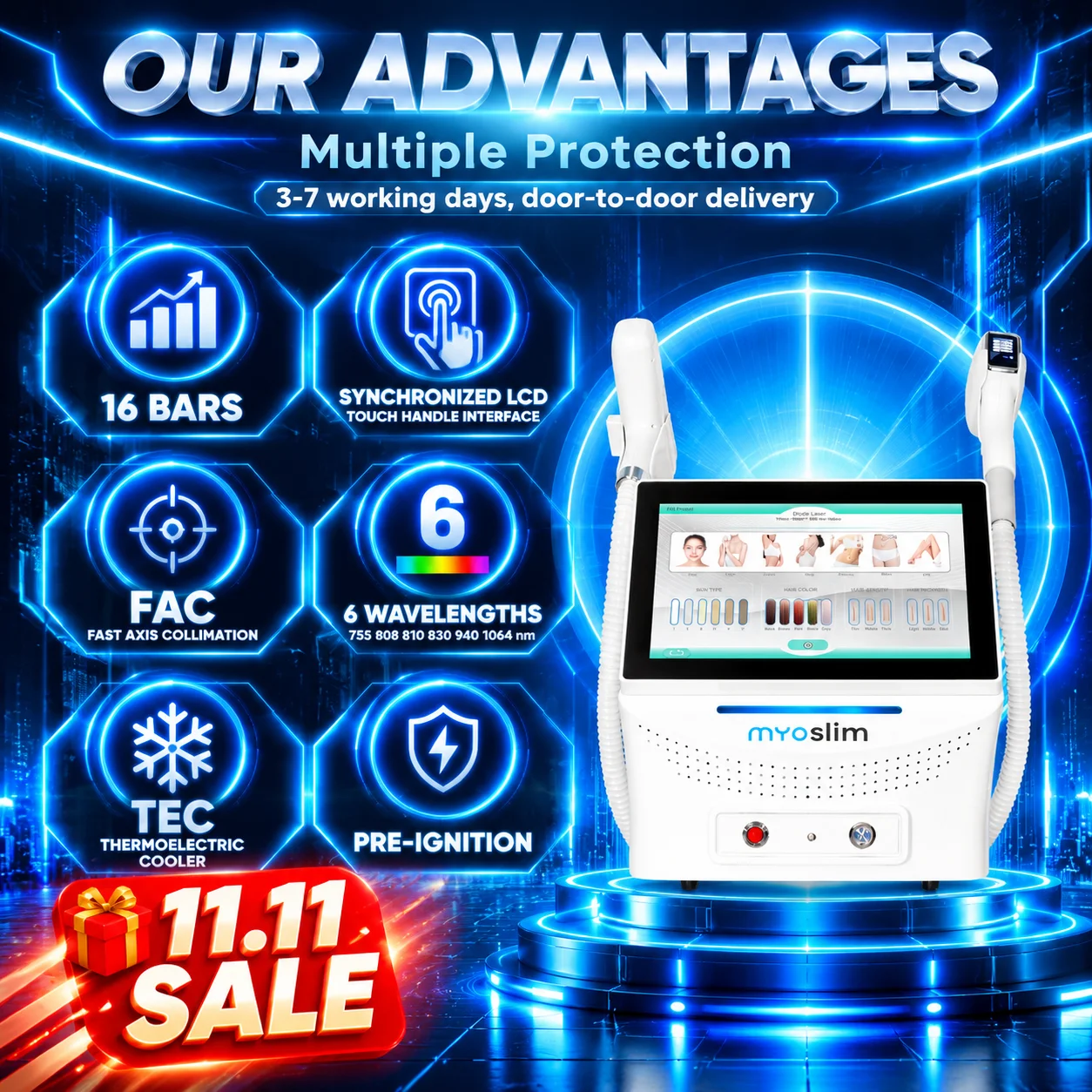 2In1 808nm Diode Laser And PicoSecond Q Switch ND YAG Machine Permanent Hair Removal with FAC Fast Axis Collimation for Beauty S